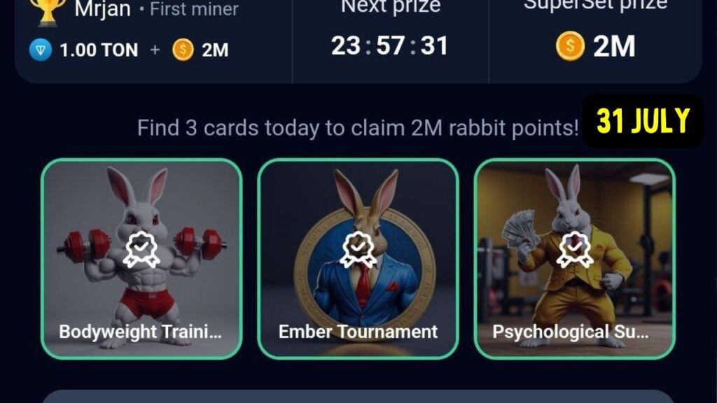 RockyRabbit Daily Combo Card 31 July