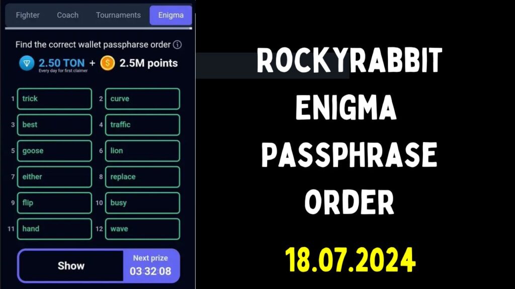 Rockyrabbit Enigma  Passphrase order