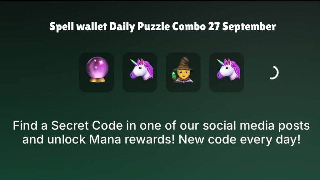 Spell wallet Daily Puzzle Combo 27 September