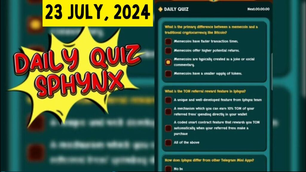 SphynX Daily Quiz 23 July 