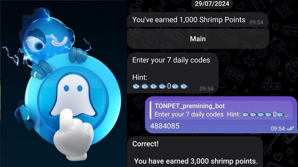 TONPET Premining BOT Daily Code 28 july