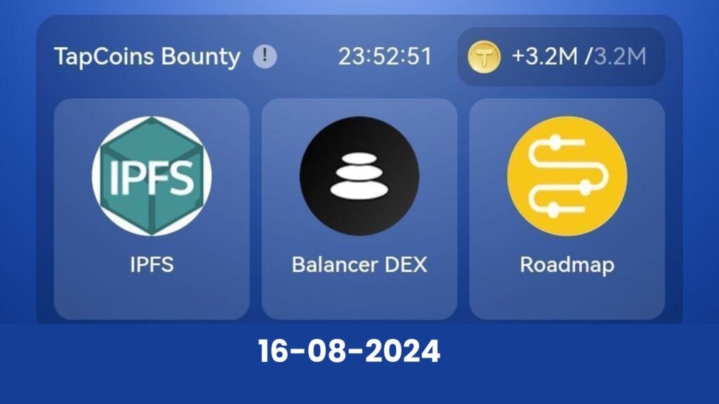 TapCoins 16 August Daily Combo 