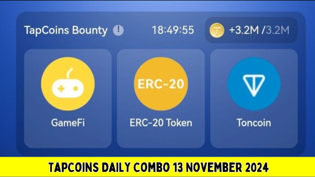 TapCoins Daily Combo 13 November 2024