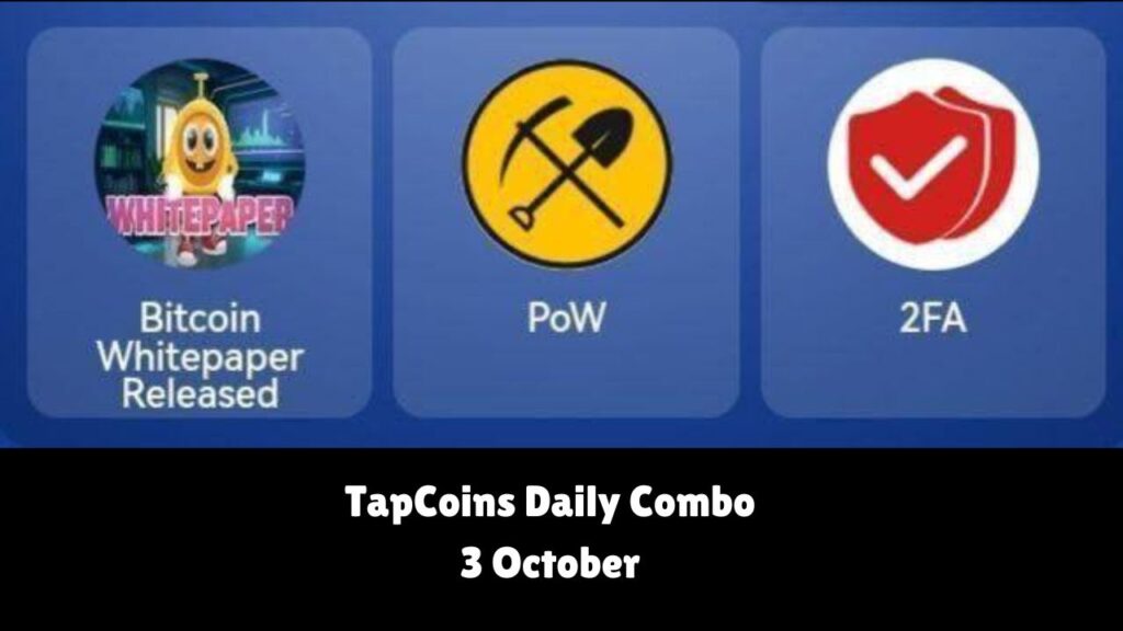 TapCoins Daily Combo 3 October