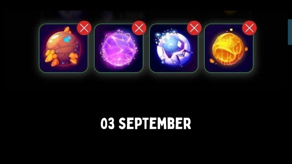 TapCrystal Daily Combo 3 September