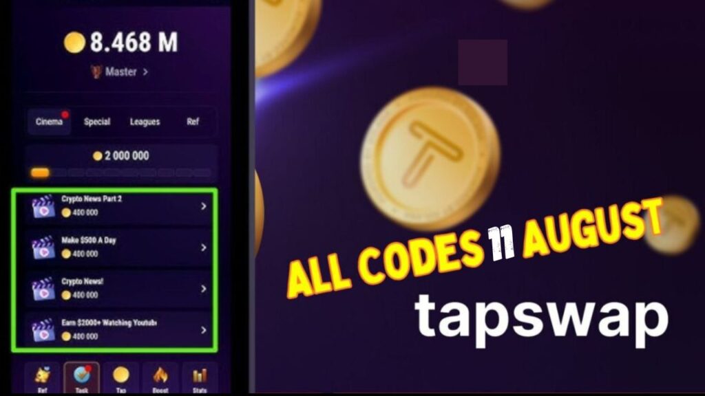 Tapswap All Codes 11 August