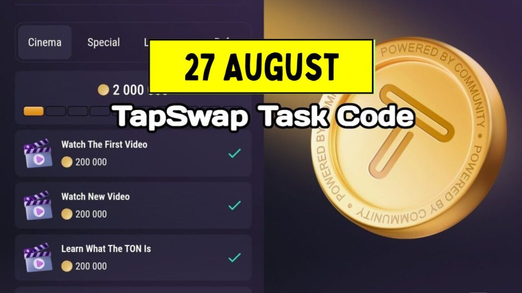 Tapswap All Codes 28 August