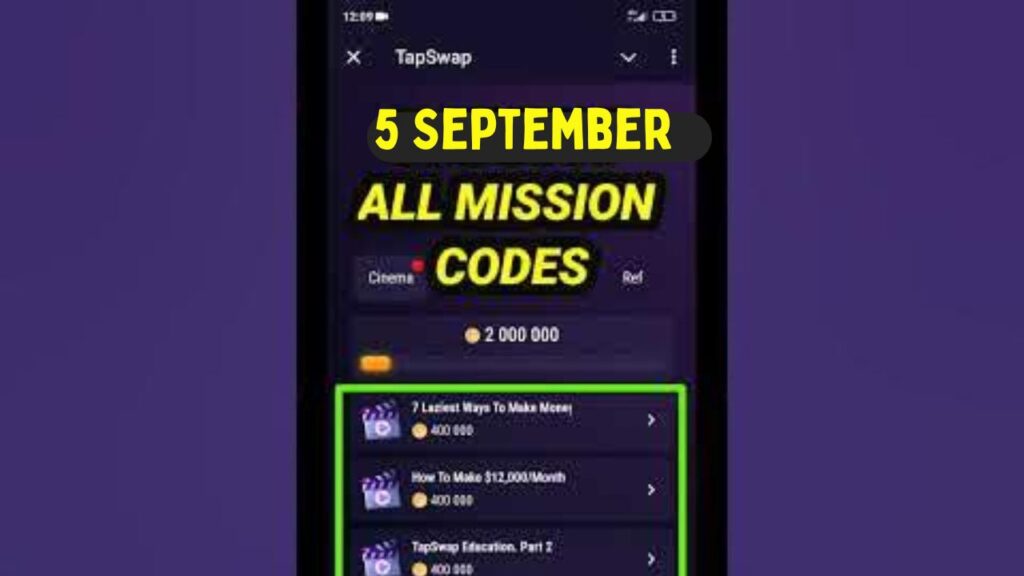 Tapswap All Codes 5 September