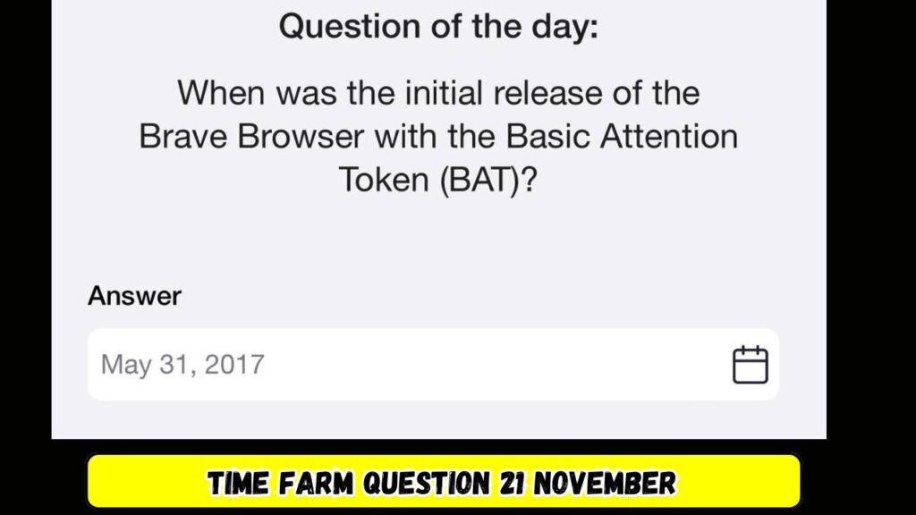 Time Farm Question 21 November