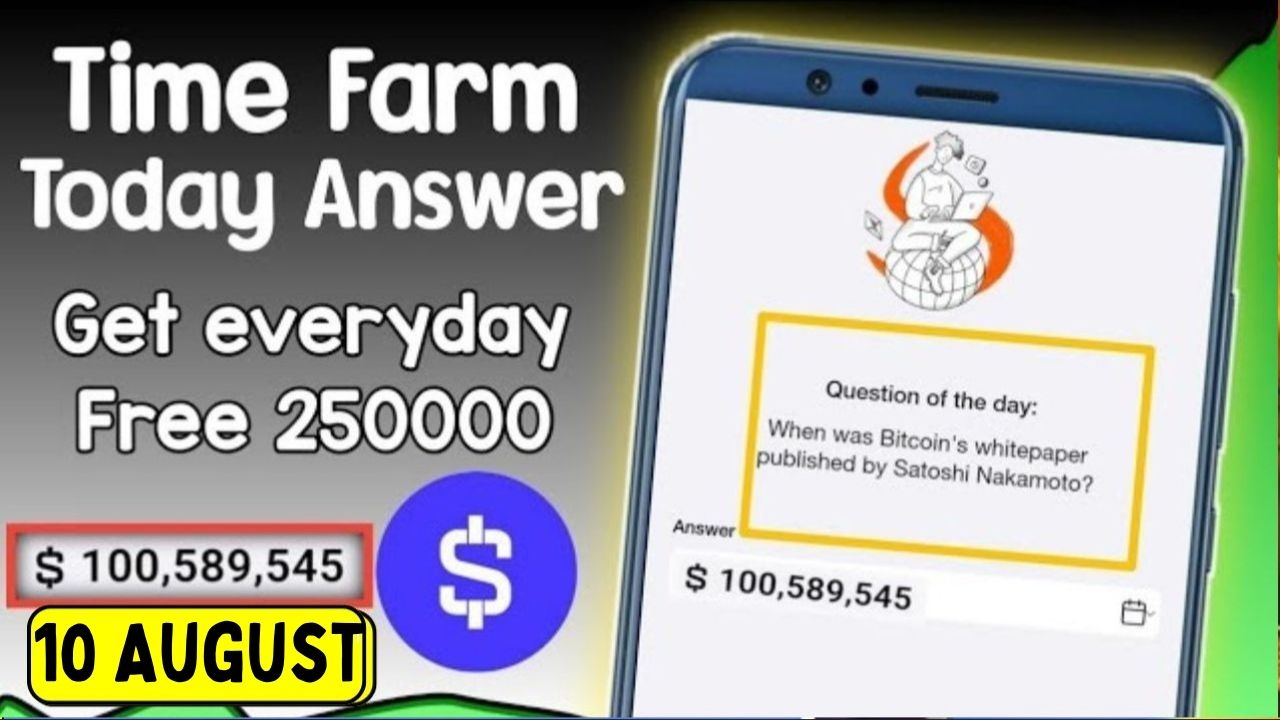 Time Farm Quiz Answer 10 August