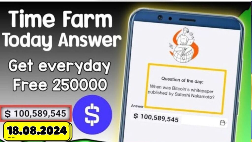 Time Farm Quiz Answer 18 August