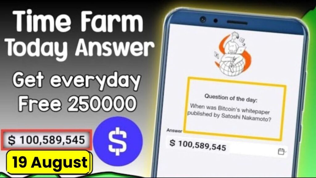 Time Farm Quiz Answer 19 August