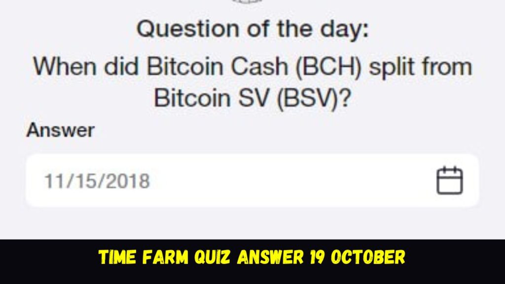 Time Farm Quiz Answer 19 October