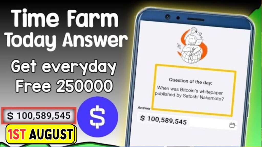 Time Farm Quiz Answer 1st August 