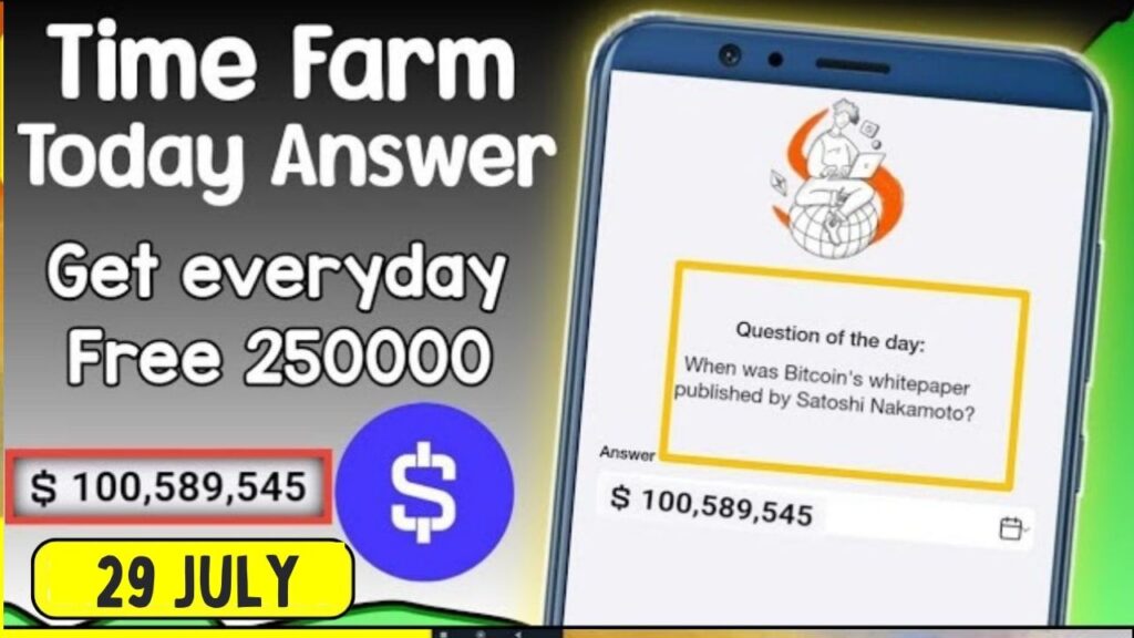 Time Farm Quiz Answer 29 July