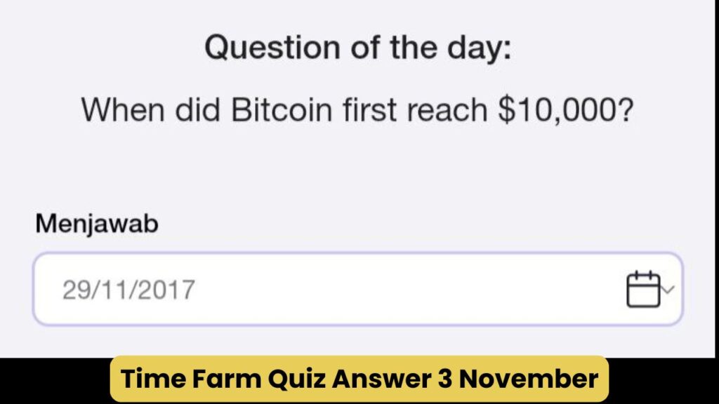 Time Farm Quiz Answer 3 November