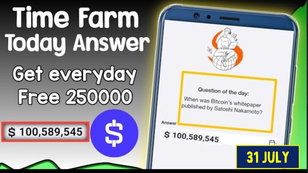 Time Farm Quiz Answer 31 July