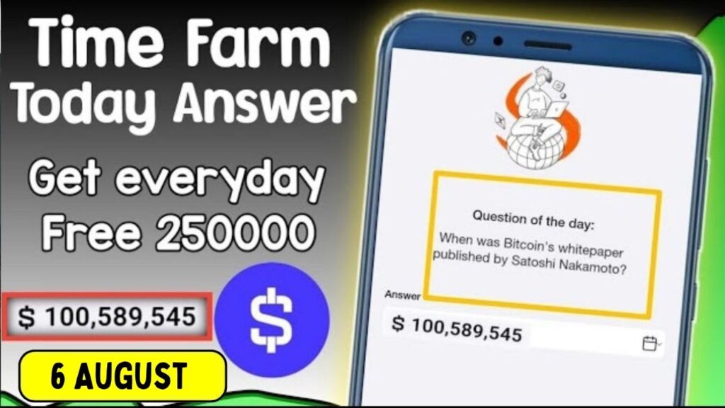 Time Farm Quiz Answer 6 August