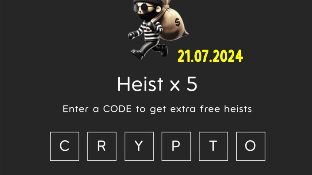 Today Holdcoin Heist Code 21 July