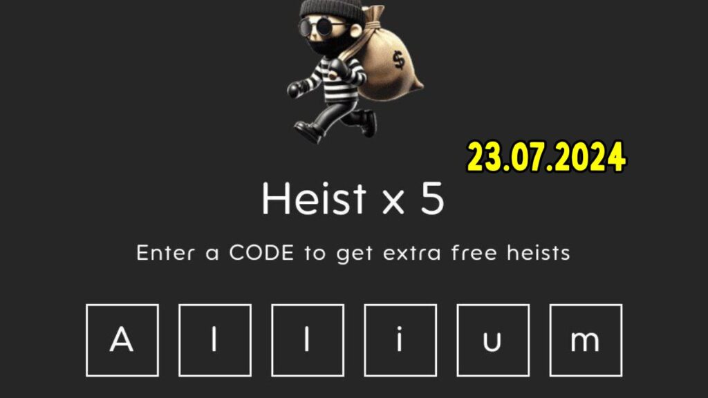 Today Holdcoin Heist Code 23 July