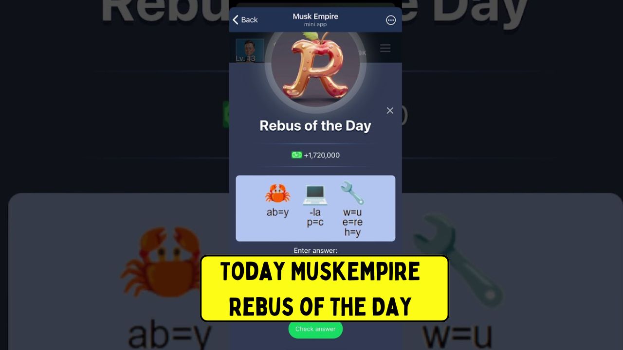 Today MuskEmpire Rebus of The Day