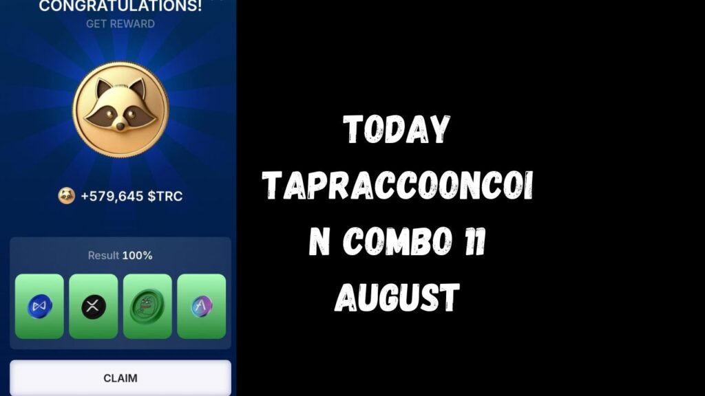 Today TapRaccoonCoin Combo 11 August