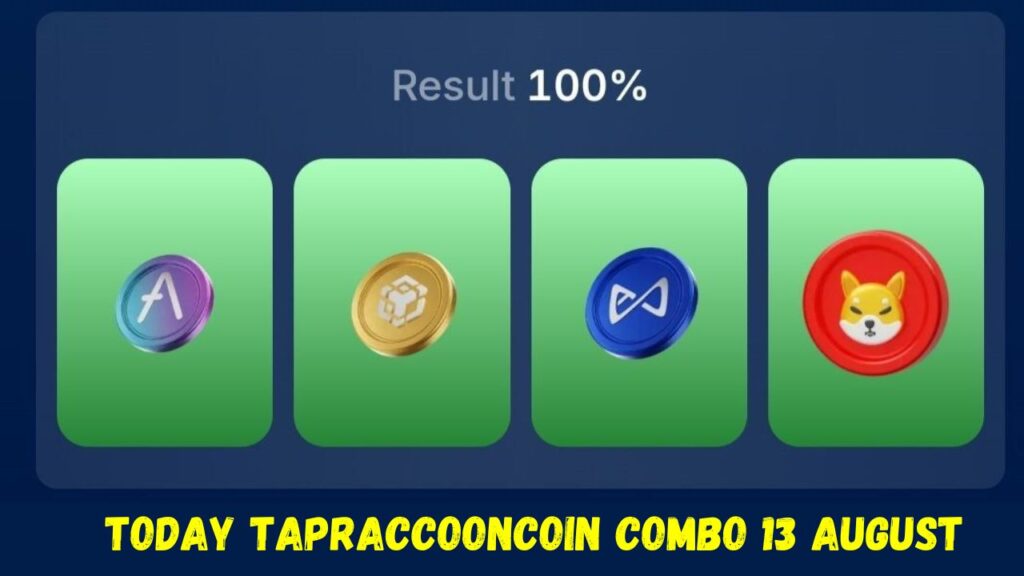 Today TapRaccoonCoin Combo 13 August