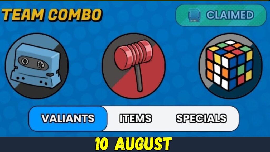 Todays Daily Valiants Taptap Combo Cards 10 August