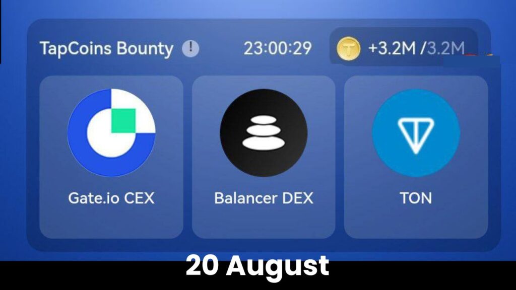 Todays TapCoins Daily Combo 20 August