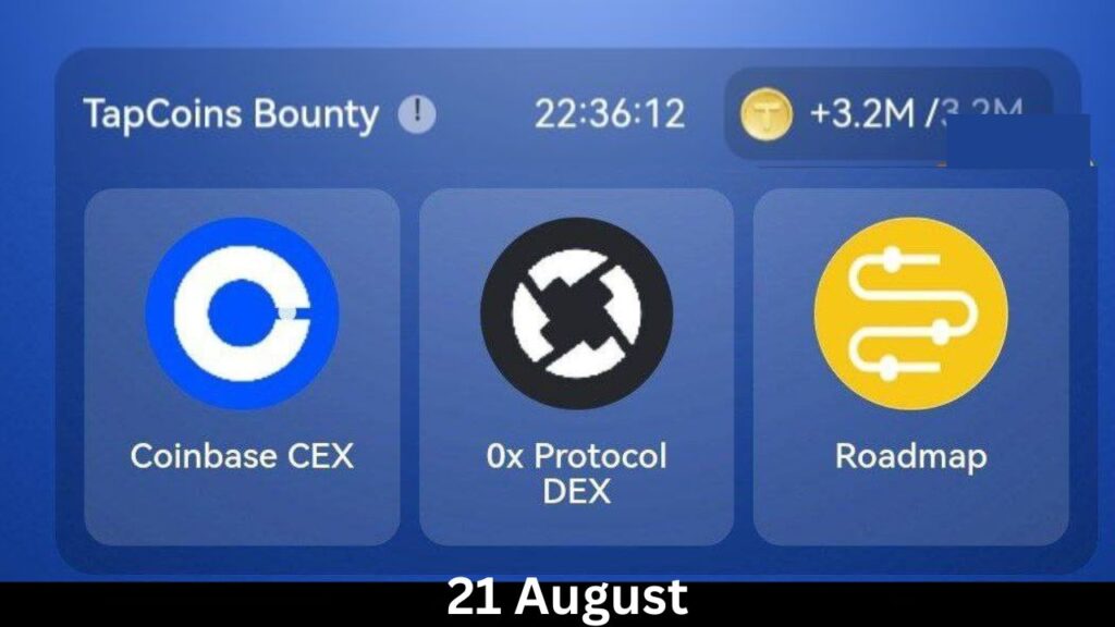 Todays TapCoins Daily Combo 21 August