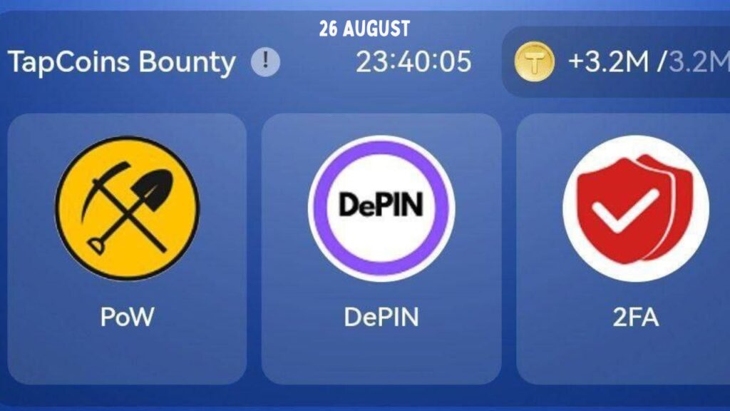 Todays TapCoins Daily Combo 26 August