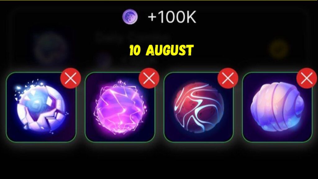 Today's TapCrystal Daily Combo 10 August