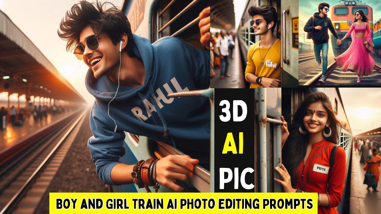 Trending 3D Boy and Girl Train Ai Photo Editing Prompts