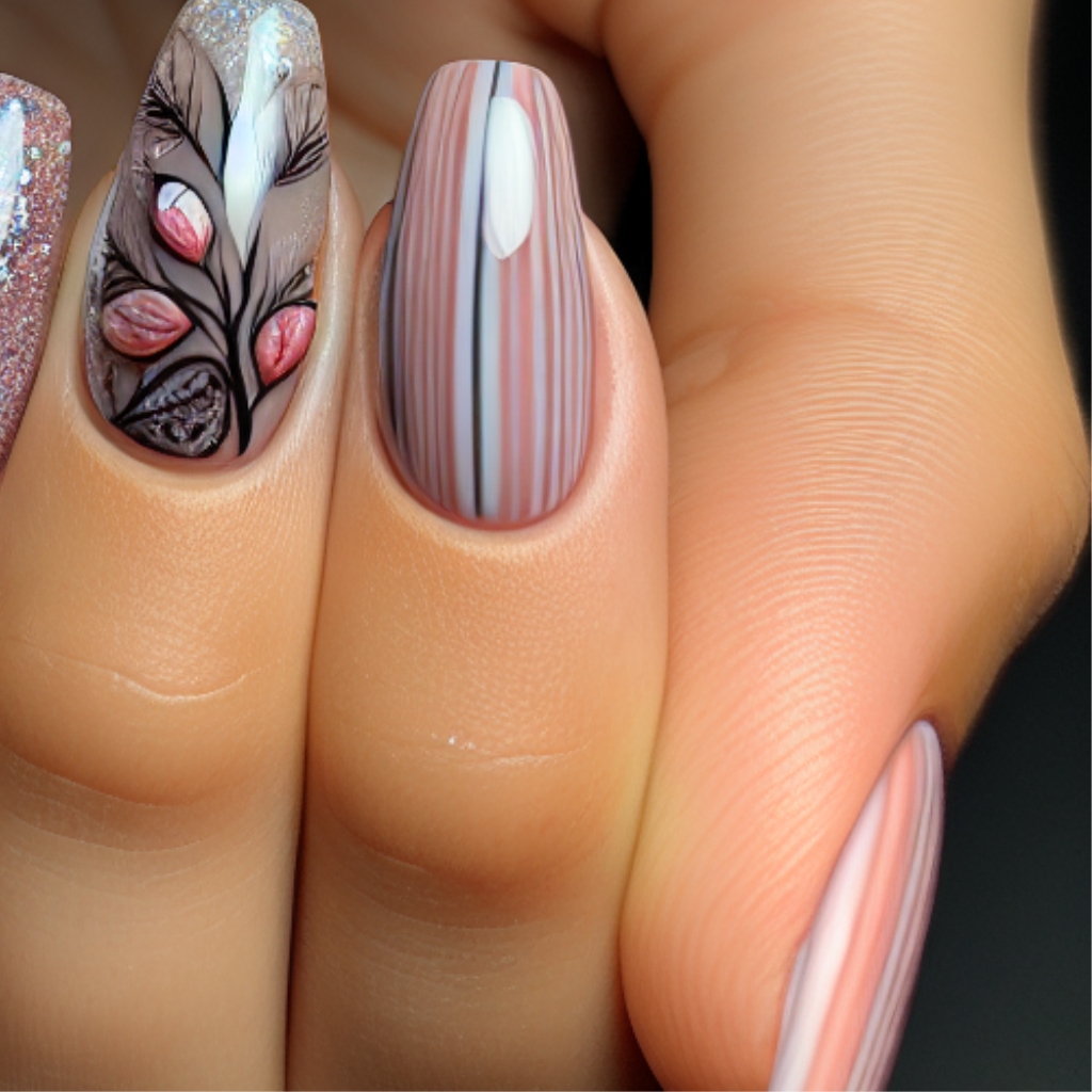 Uñas Bene decoradas pies elegantes