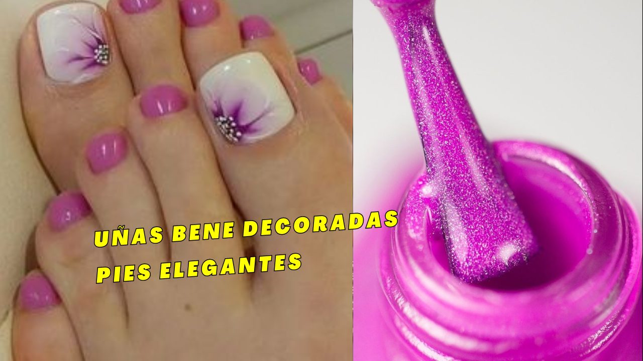 Uñas Bene decoradas pies elegantes
