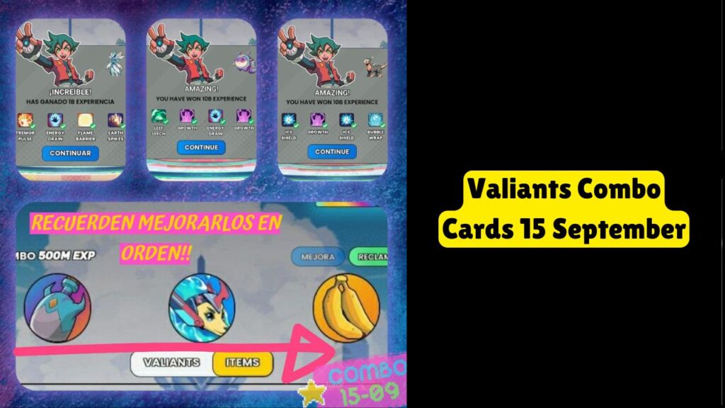 Valiants Combo Cards 15 September