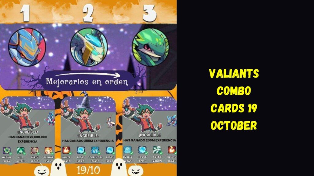 Valiants Combo Cards 19 October