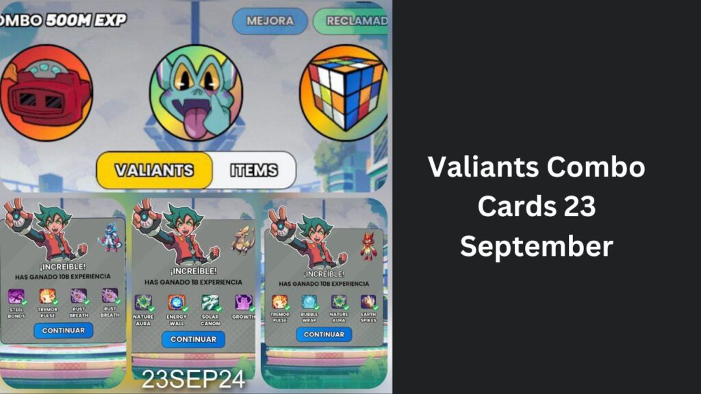 Valiants Combo Cards 23 September