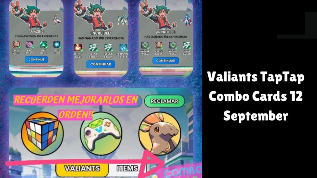 Valiants TapTap Combo Cards 12 September