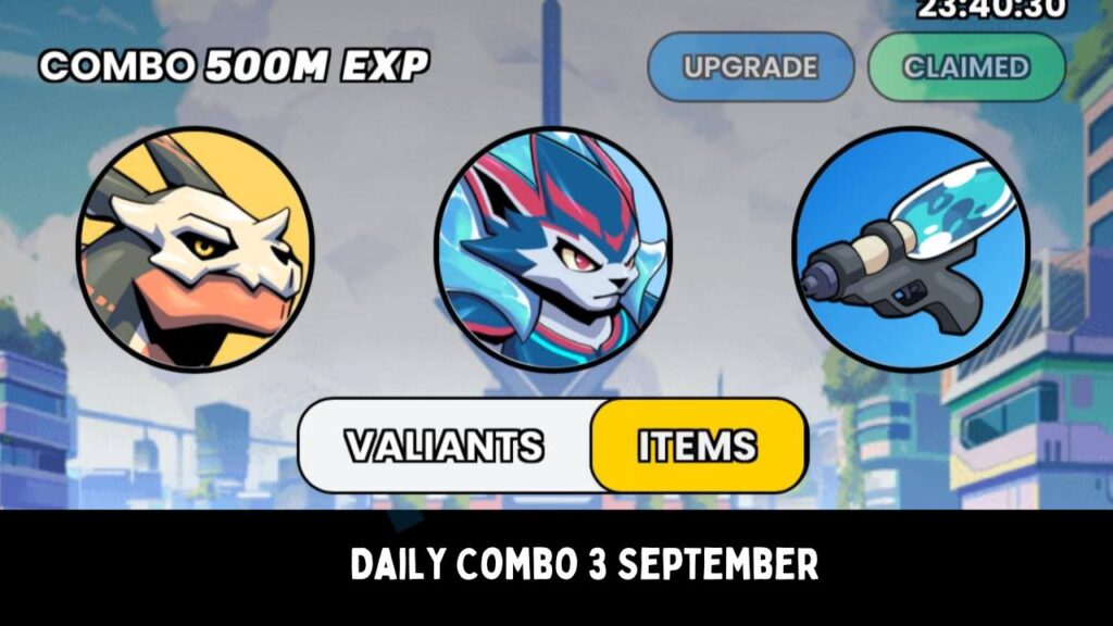 Valiants TapTap Combo Cards for 3 September