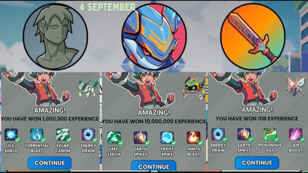 Valiants TapTap Combo Cards for 4 September