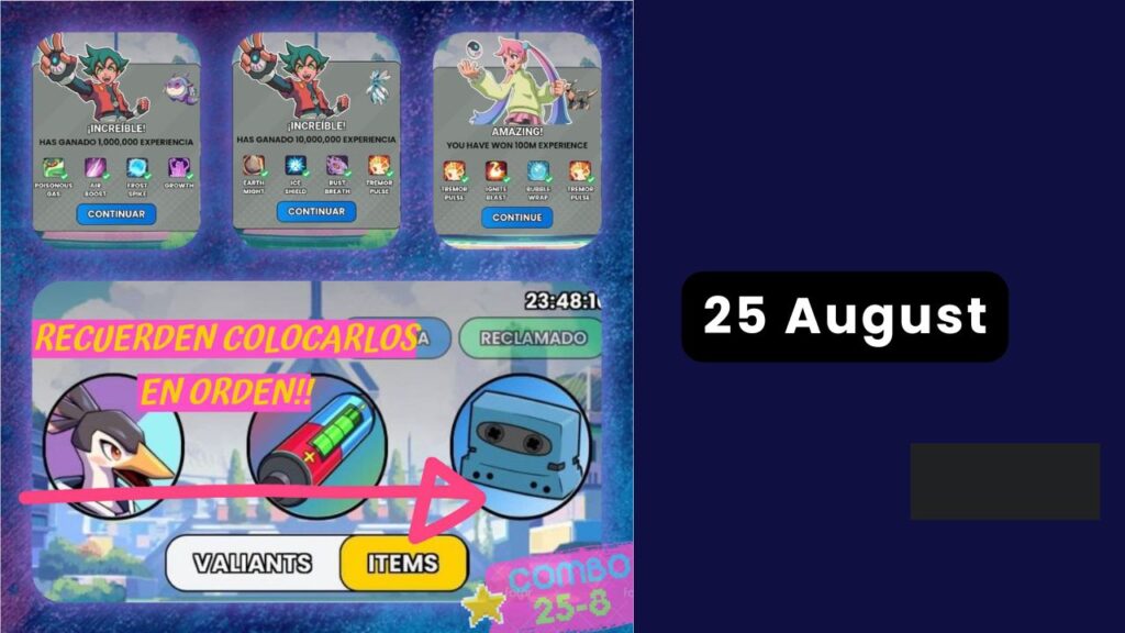 Valiants Taptap Combo Cards 25 August