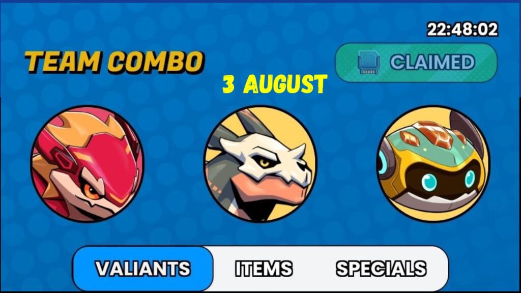 Valiants Taptap Combo Cards 3 August