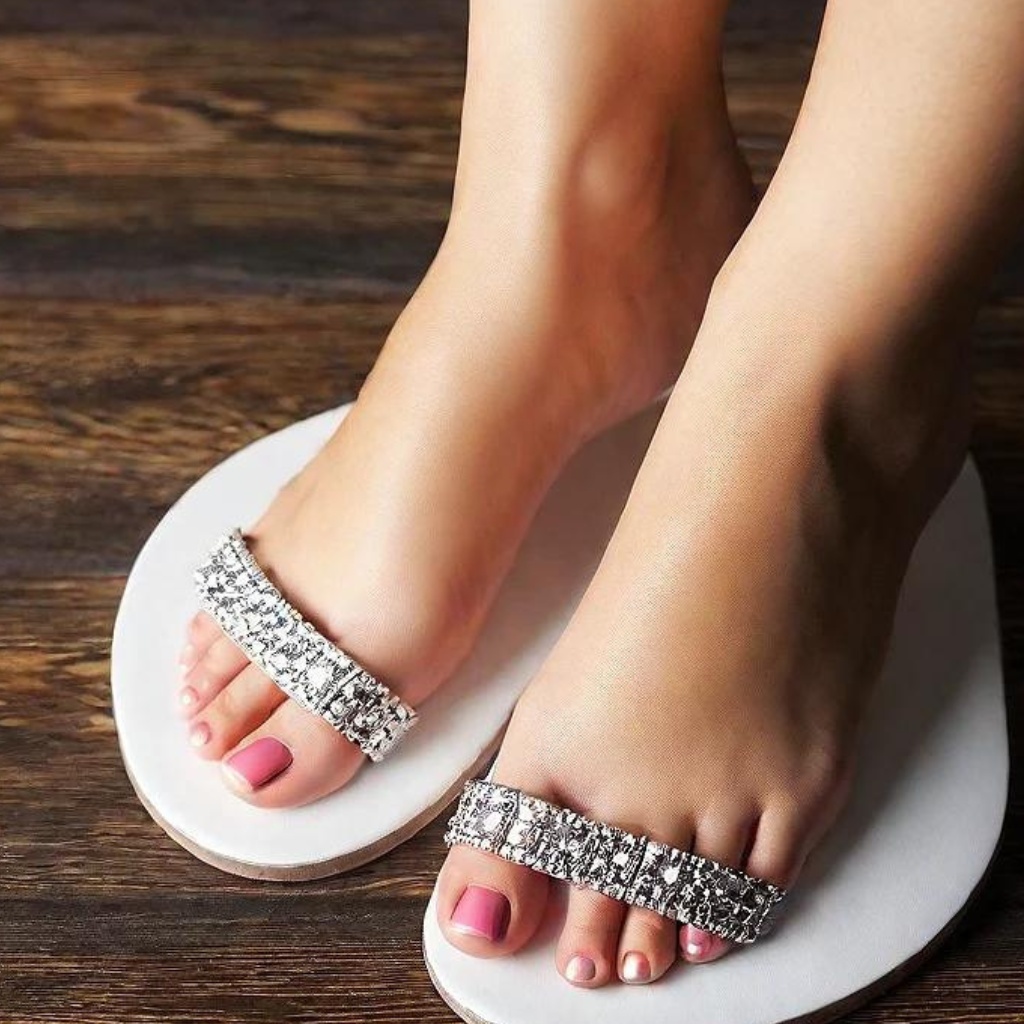 disegno di smalto per unghie rosa per piedi