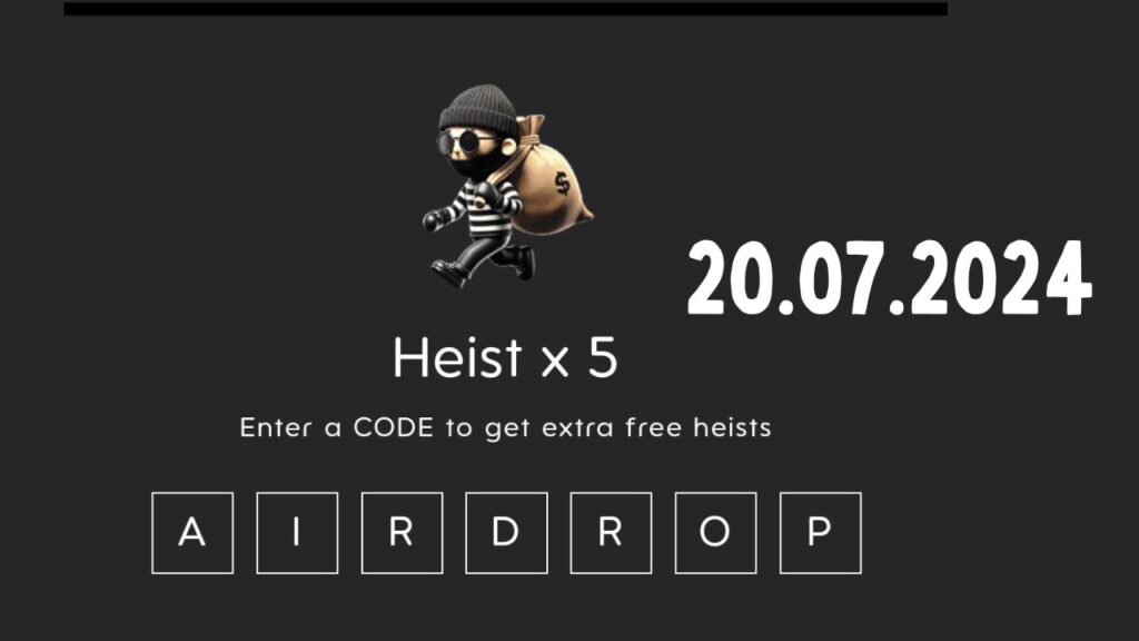 today Holdcoin Heist Code 20 july